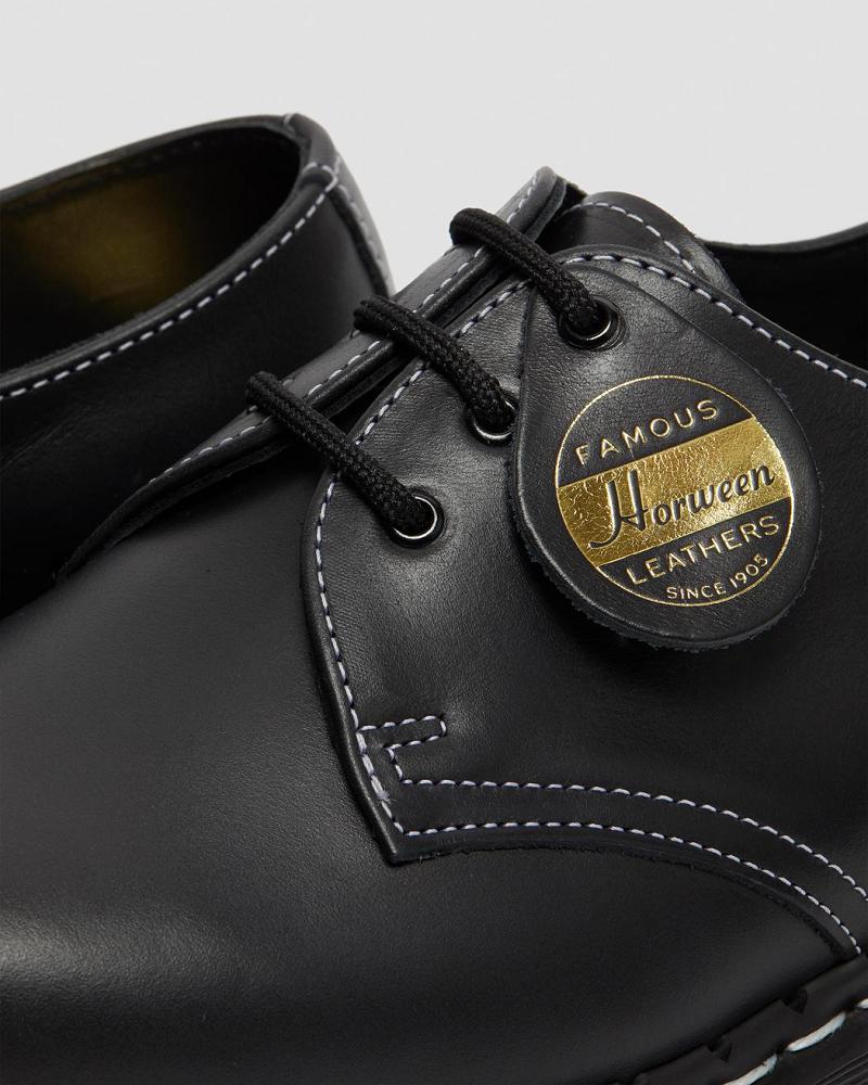 Dr Martens 1461 Made in England Cavalier Lær Oxford Sko Dame Svarte | Norge 43CTV